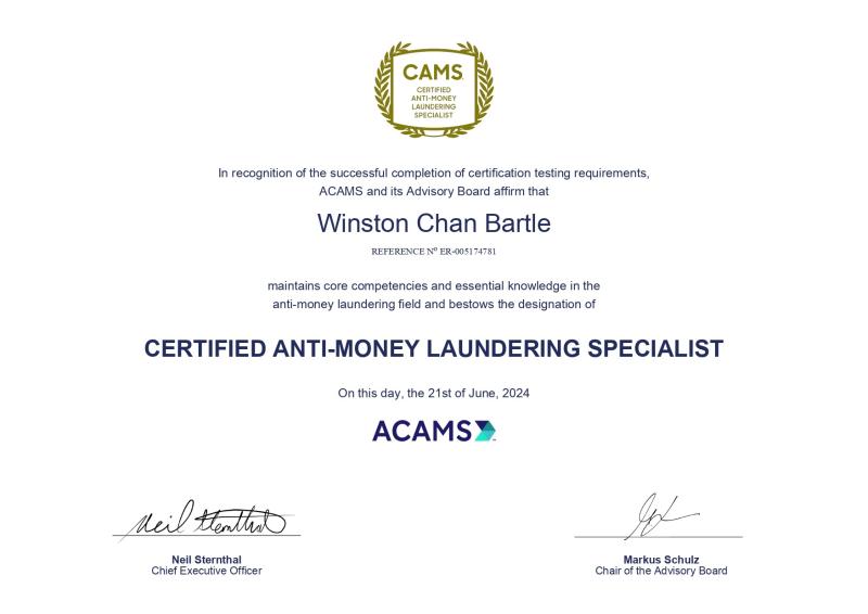 Certified Anti-Money Laundering Specialist (CAMS)